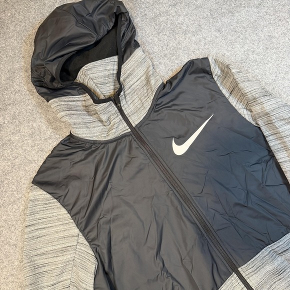 Nike Other - Nike Dri-FIT Basketball Jacket Mens Medium Gray Black Hooded Full Zip AQ4165-010